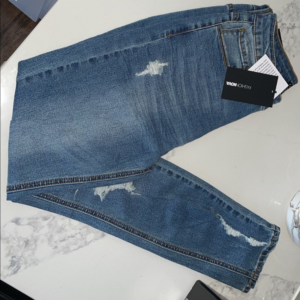 Fashion Nova Drive Me Crazy Distressed Jeans